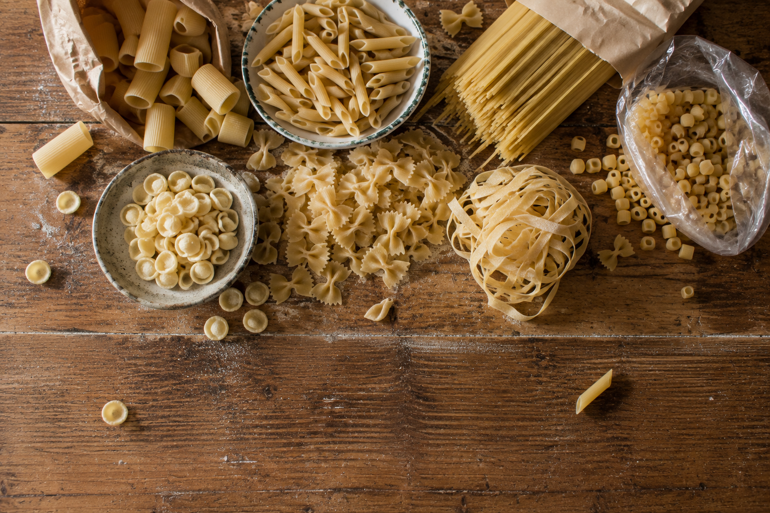 Pasta shapes, ranked by laziness