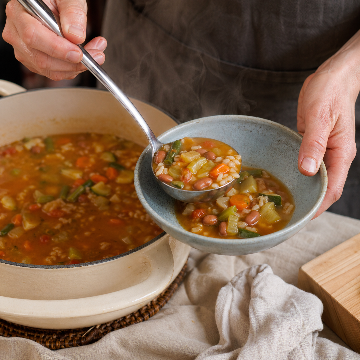 Minestrone with rice: prep