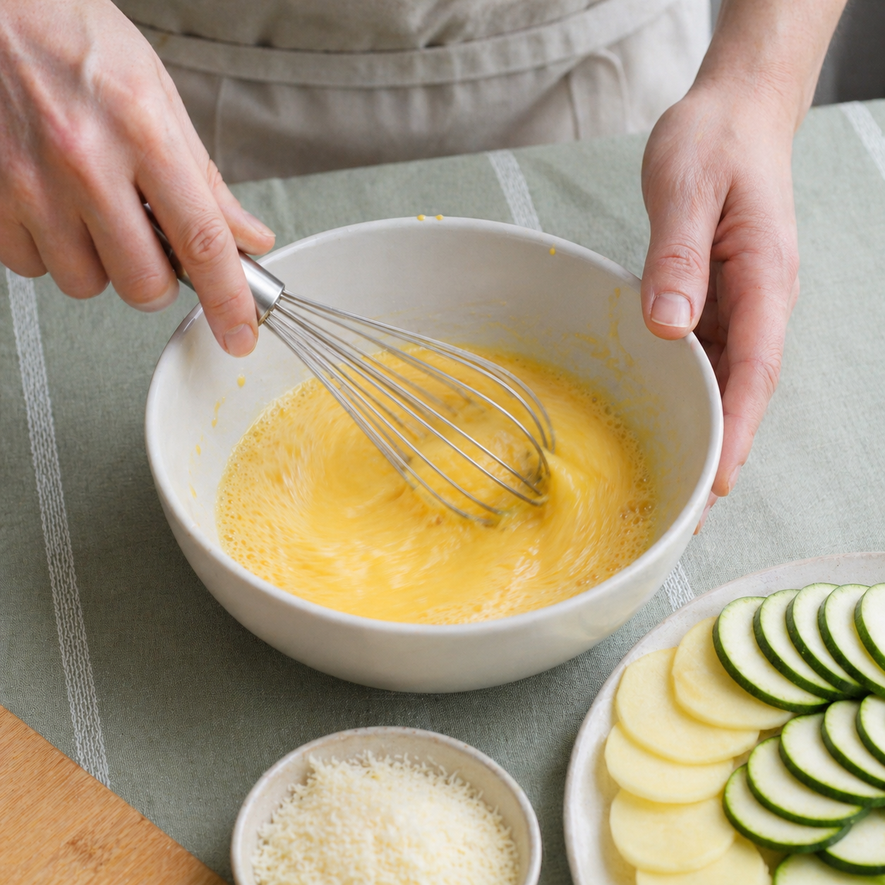 Zucchini and potato frittata: prep